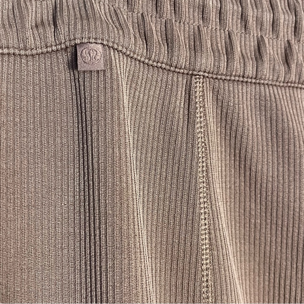Wide Leg Ribbed Drawstring Pants in Taupe Inseam 34 - Picture 13 of 15
